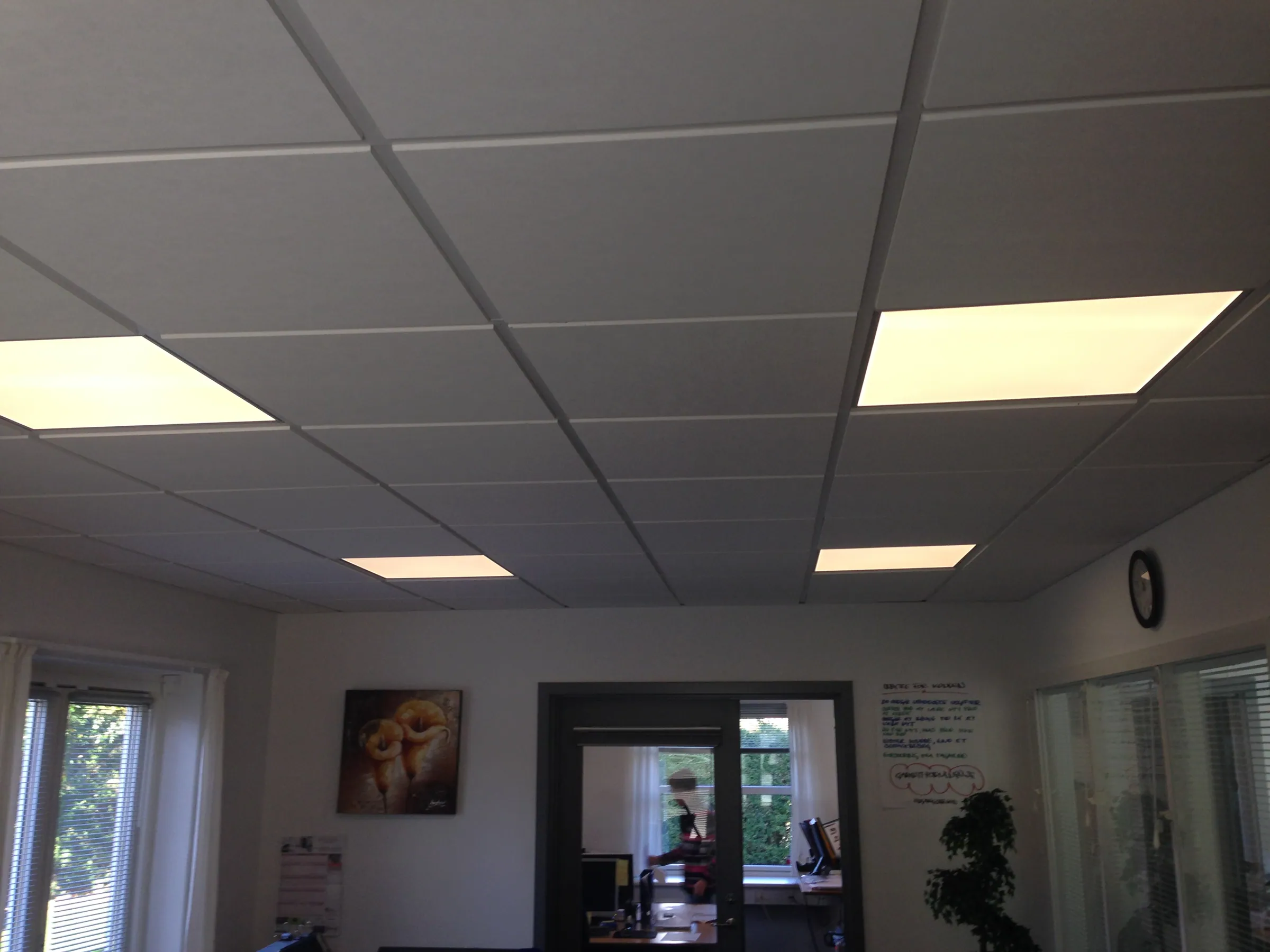 Office with LED ceiling lighting